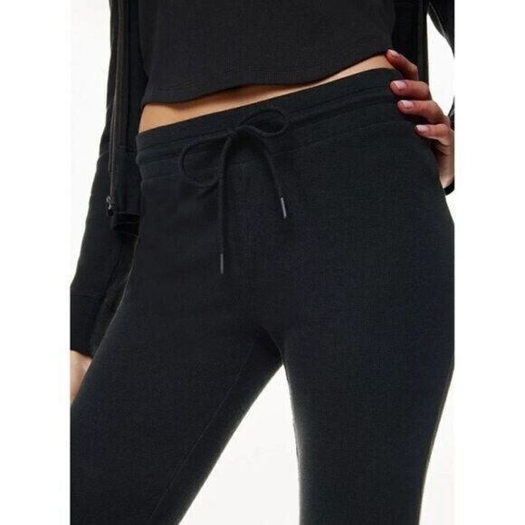 Aritzia Sunday Best Black Baby Waffle Knit Jogger Pants S - Picture 2 of 6